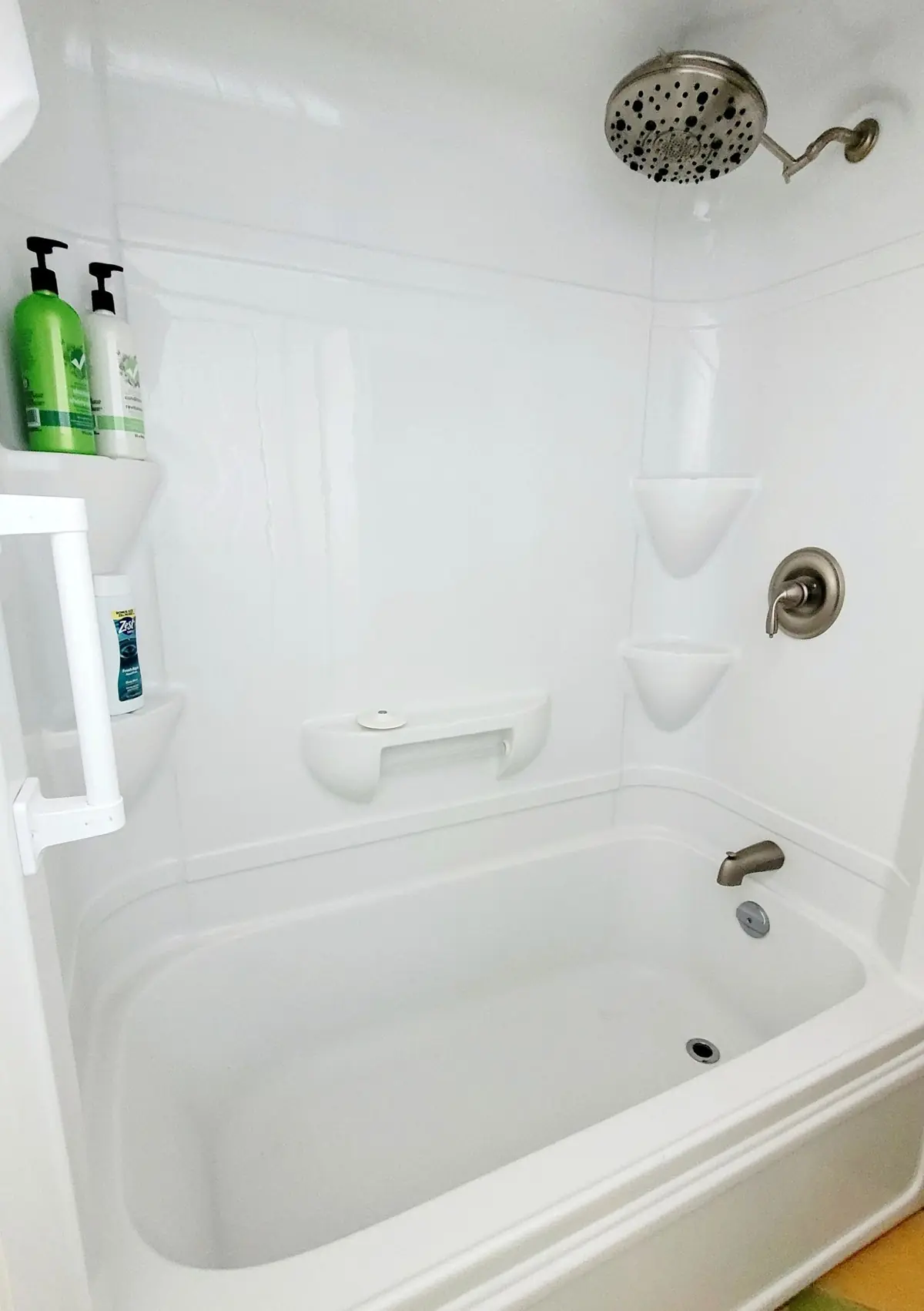 Tub and shower in a guest bathroom